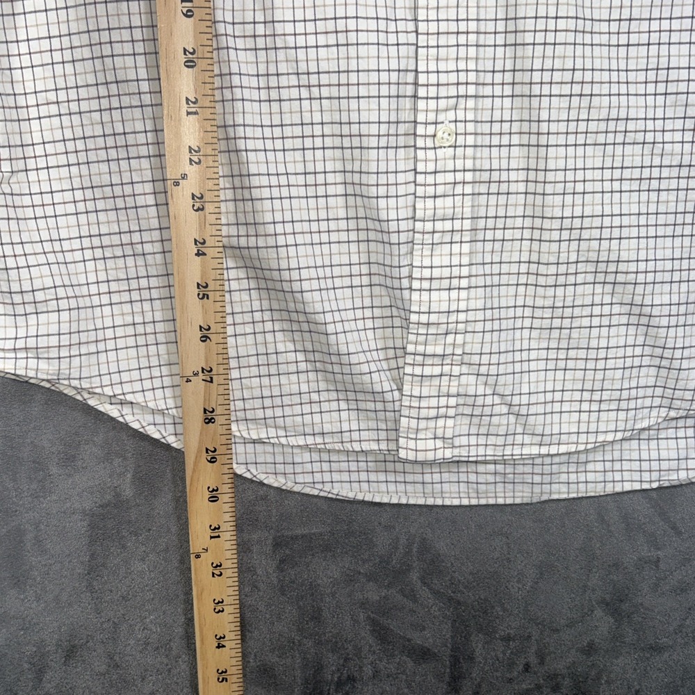 Polo Ralph Lauren Shirt Mens Large Ivory Brown Check Long Sleeve Button Up - Picture 7 of 13